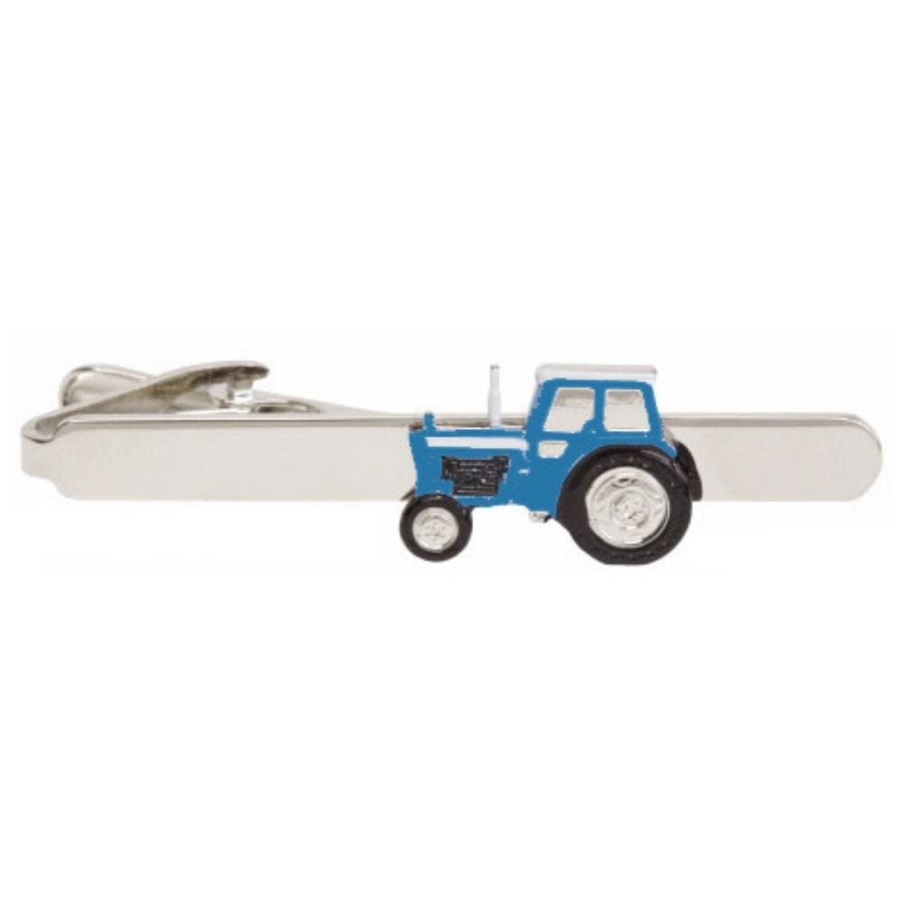 Blue Tractor Tie Clip Rhodium Plated Farmers &amp; Tractor Lovers Gift Present 