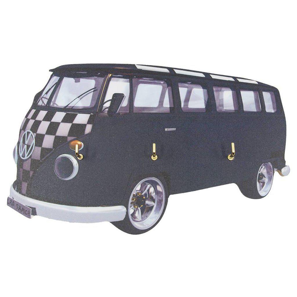 VW Campervan Key Rack - Wooden Blue Chequered