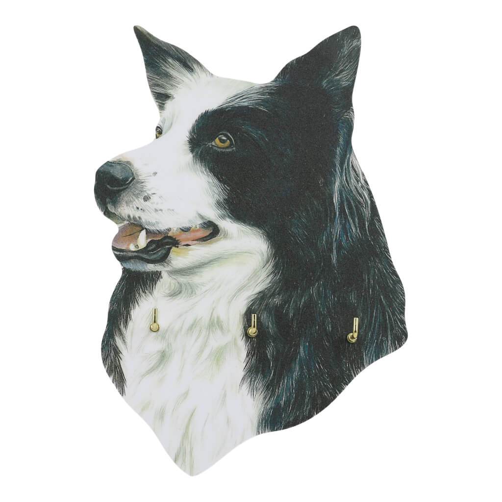 Border Collie Dog Handmade Wooden Key Rack