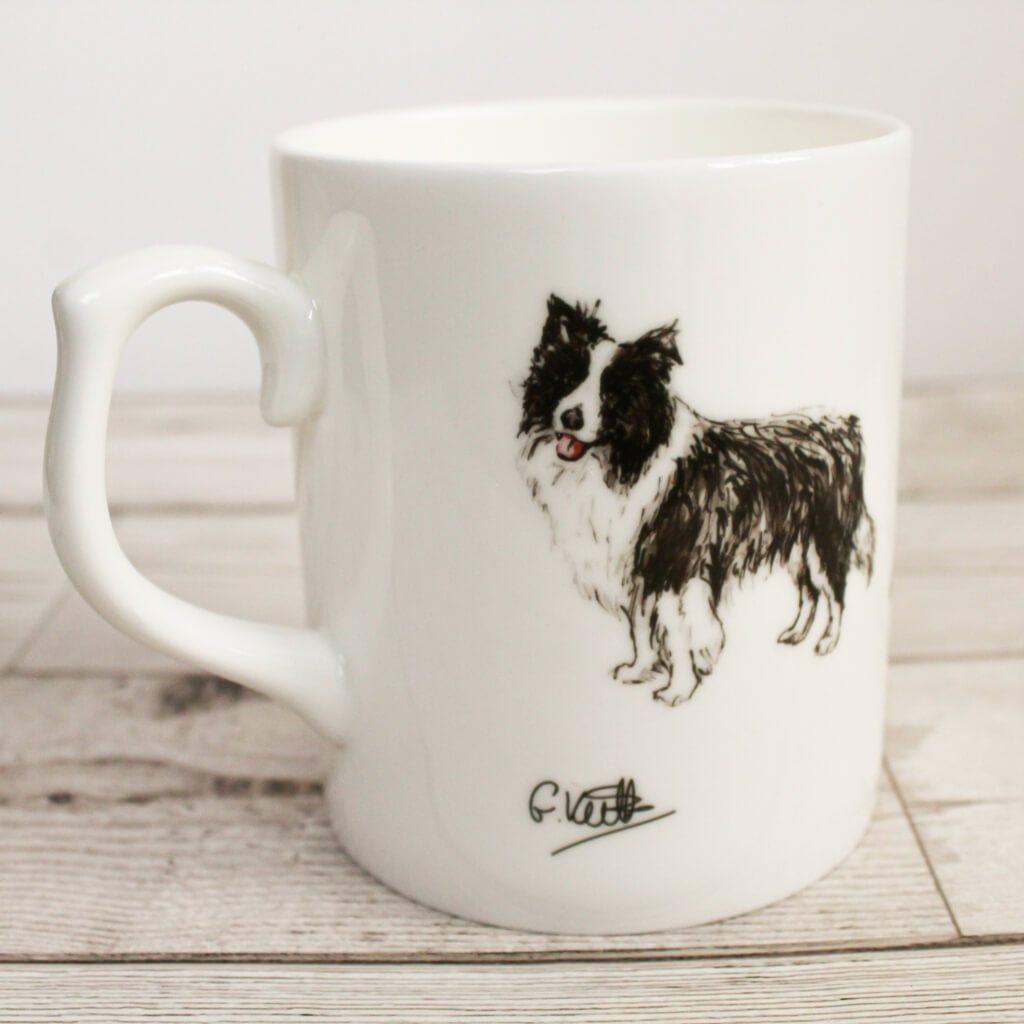 Border Collie Dog Hand Printed Bone China Mug