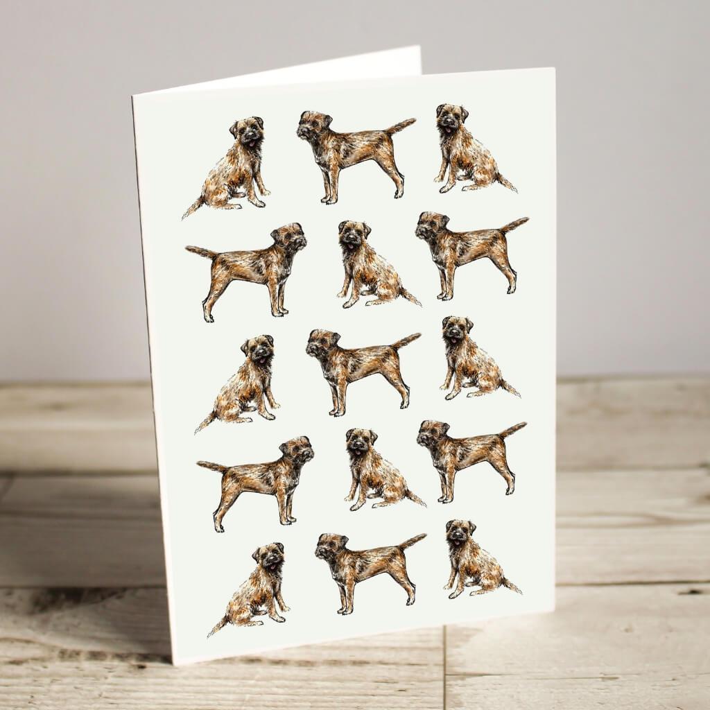 Border Terrier Dog Greeting thank you Birthday Card