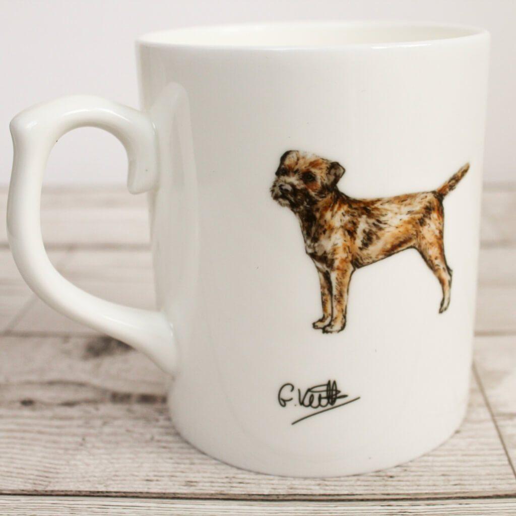 Border Terrier Dog Hand Printed Bone China Mug Gift Present Idea
