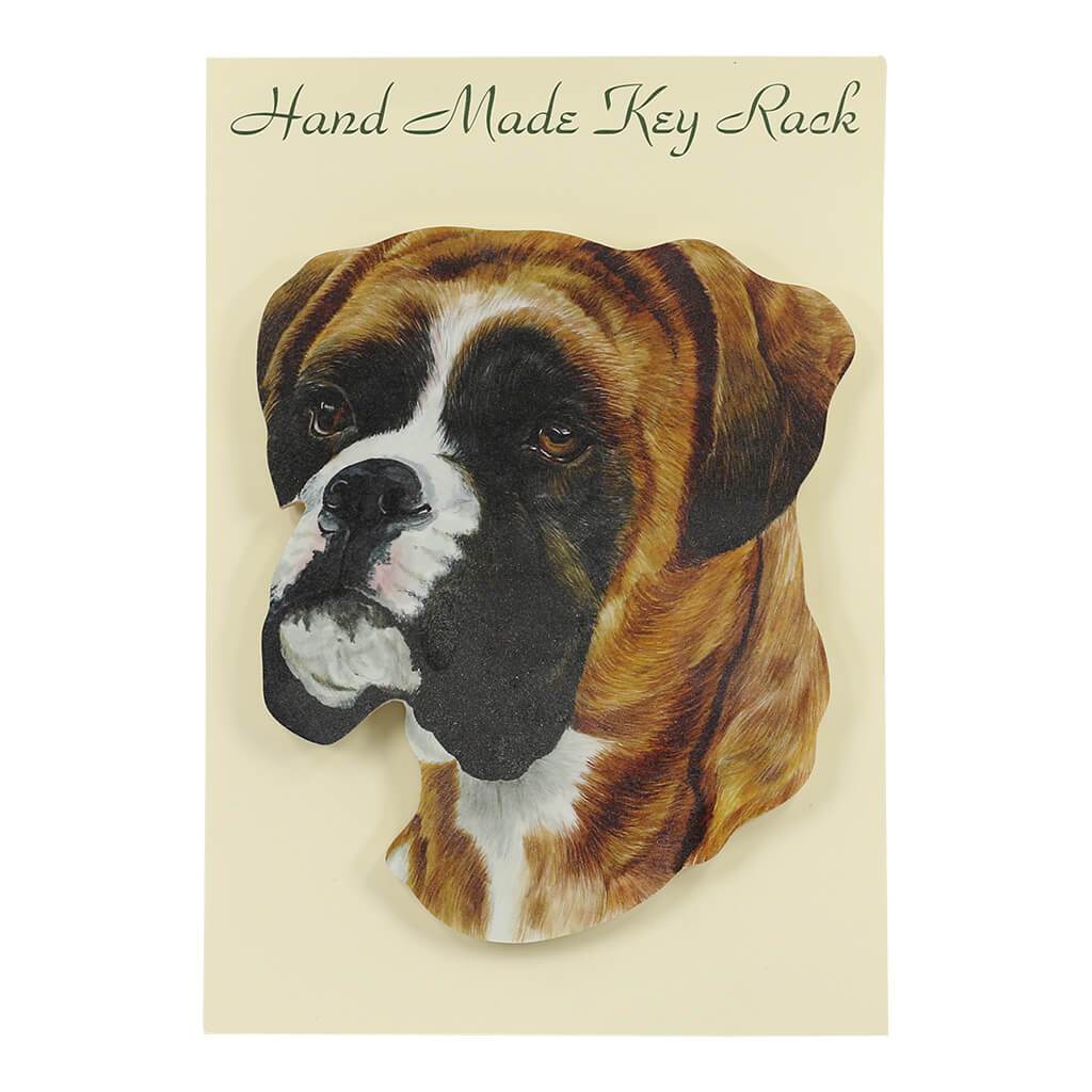 Boxer Dog Handmade Wooden Key Rack