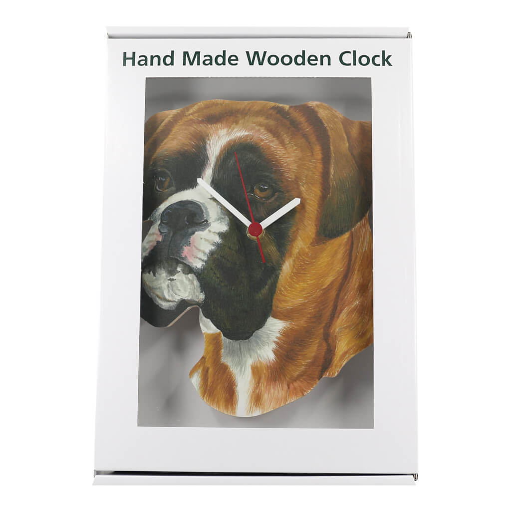 Boxer Dog Clock Handmade Wooden Wall