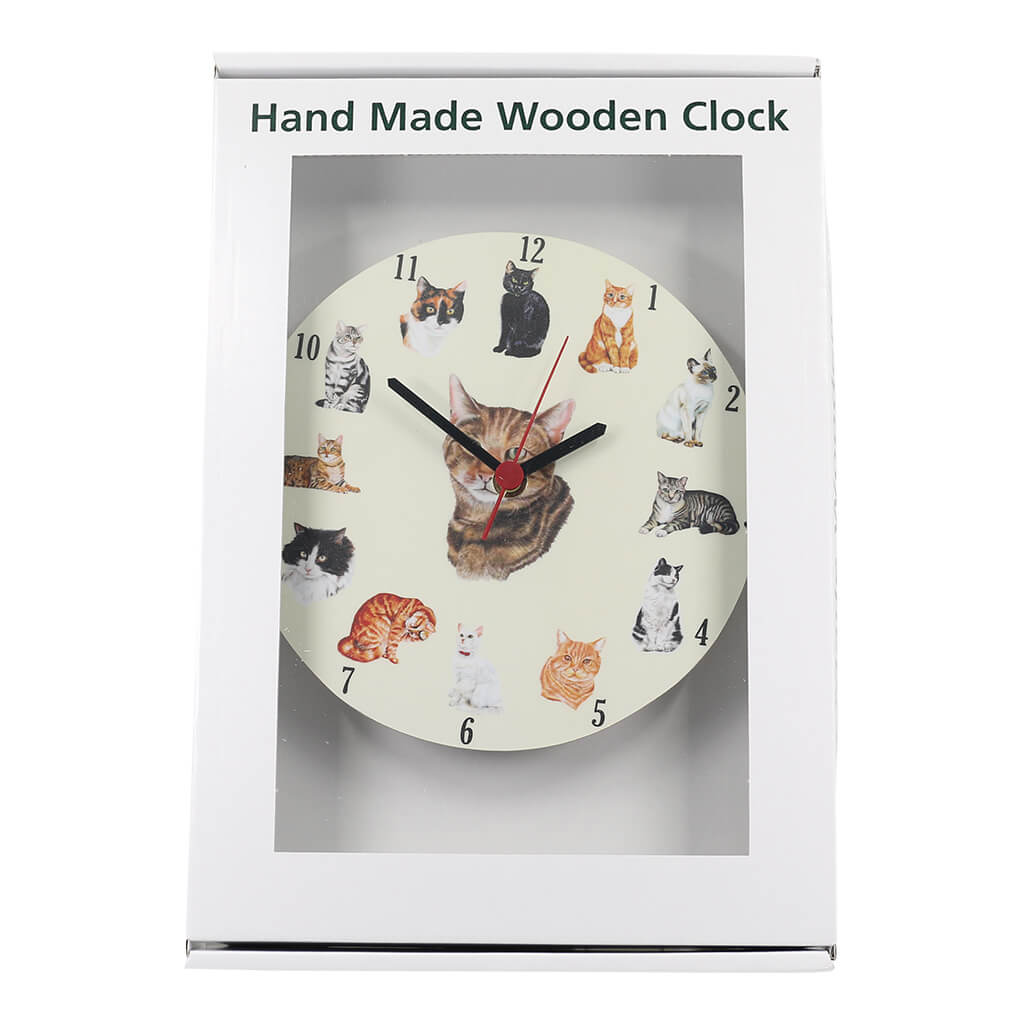Cat Lovers Collage Handmade Wooden Wall Clock