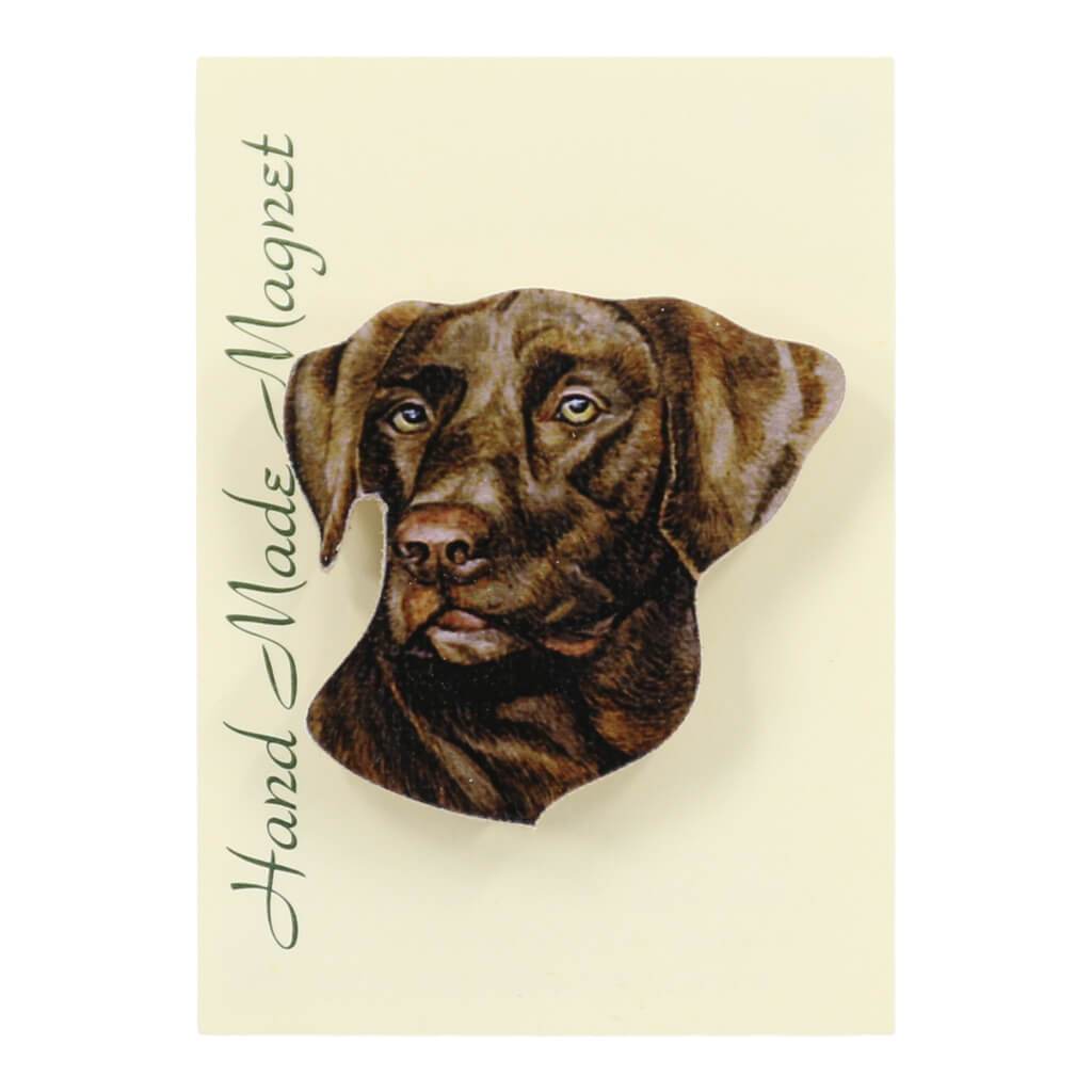 Chocolate Labrador Dog Handmade Fridge Magnet in Gift Packaging