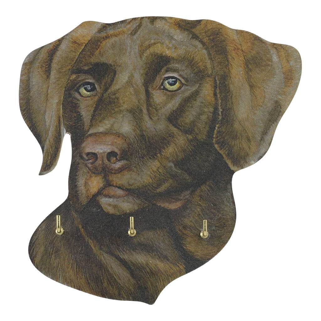 Chocolate Brown Labrador Dog Handmade Wooden Key Rack