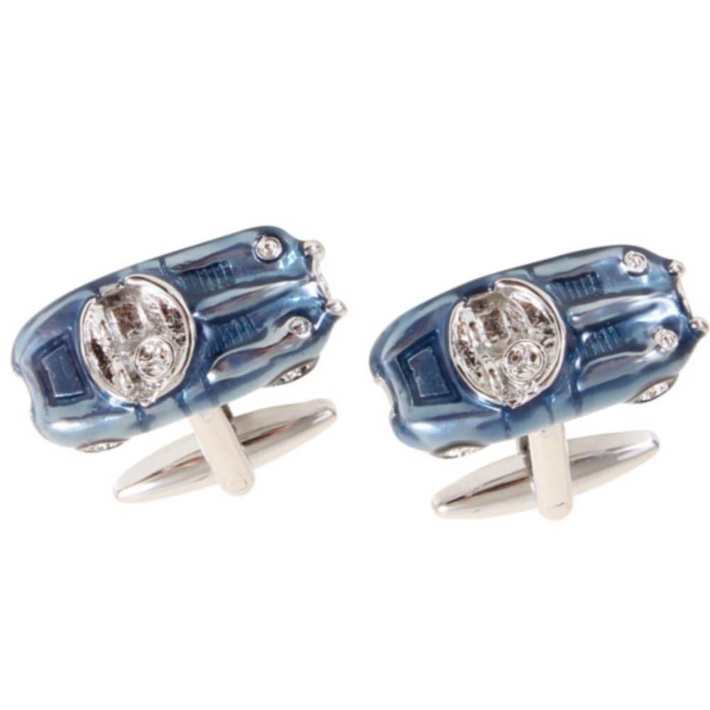 Classic Blue Open Top Convertible Sports Car 3D Cufflinks