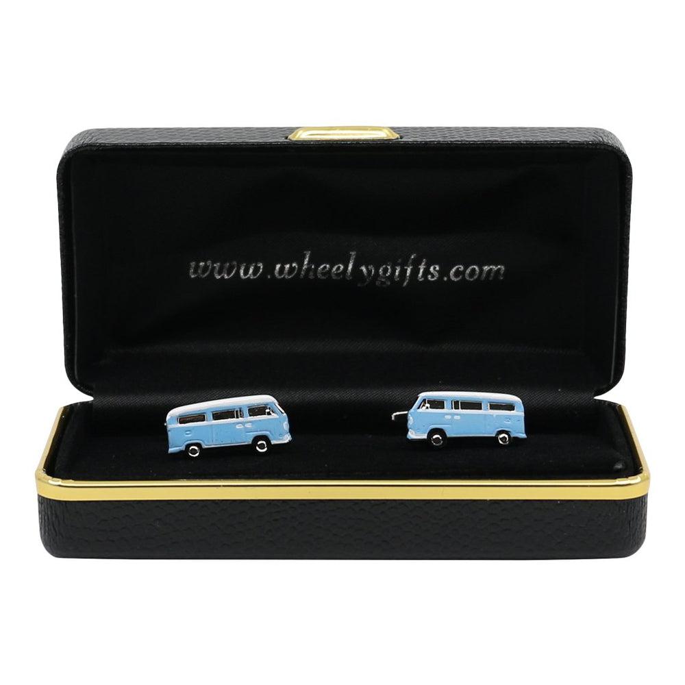 Classic Blue VW Campervan Camper Cufflinks