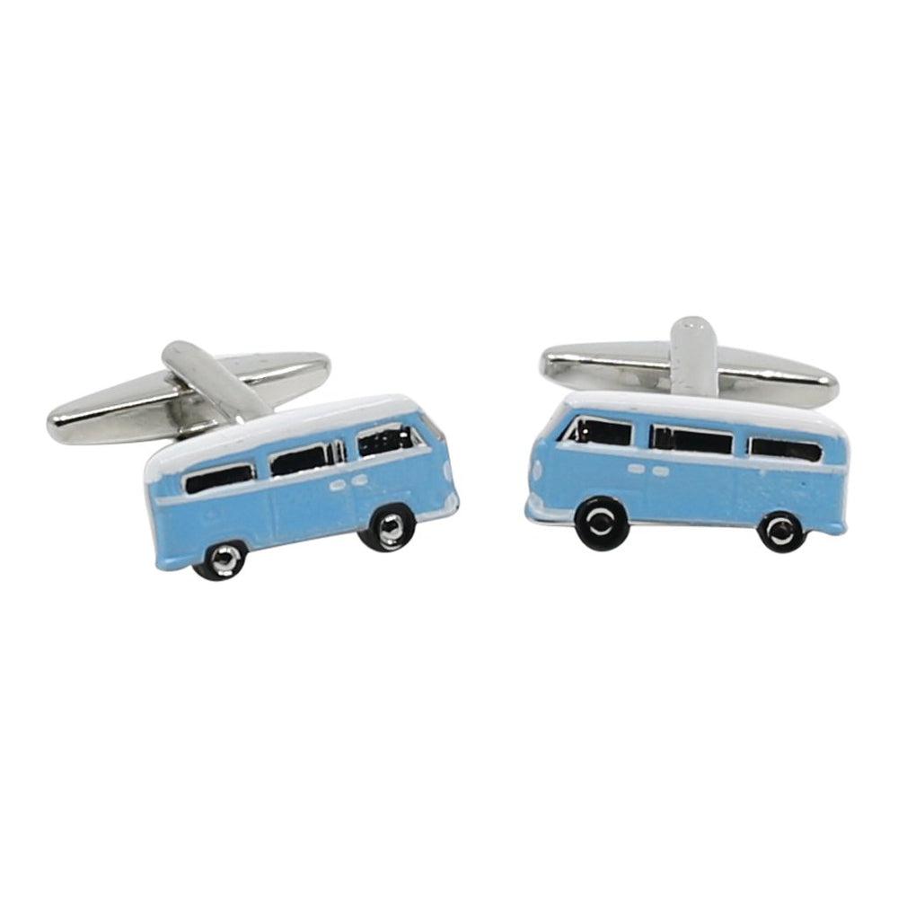Classic Blue VW Campervan Camper Cufflinks