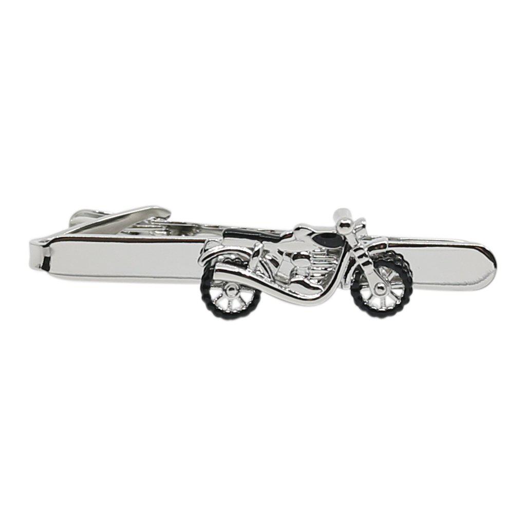 Classic Motorbike Tie Clip Rhodium Plated