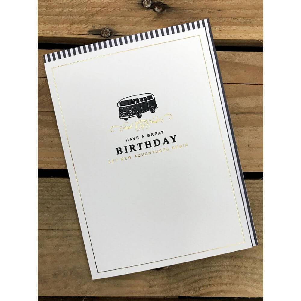 Classy Campervan Birthday Card New Adventures