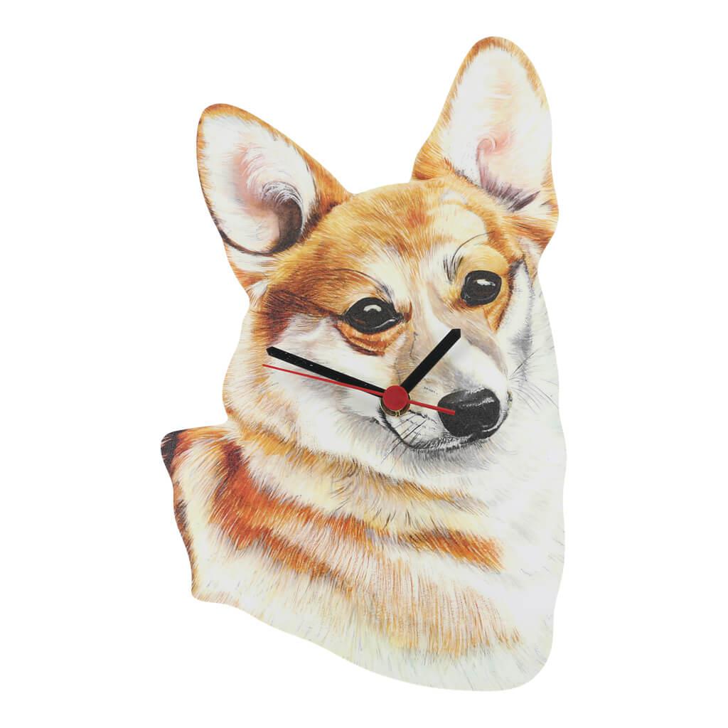 Corgi Dog Handmade Wooden Wall Clock