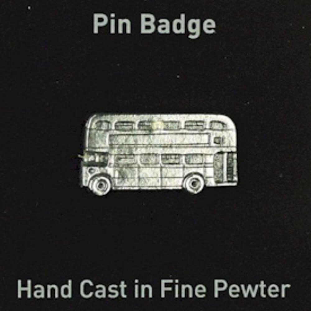 Double Decker Bus Fine Pewter Metal Pin Badge