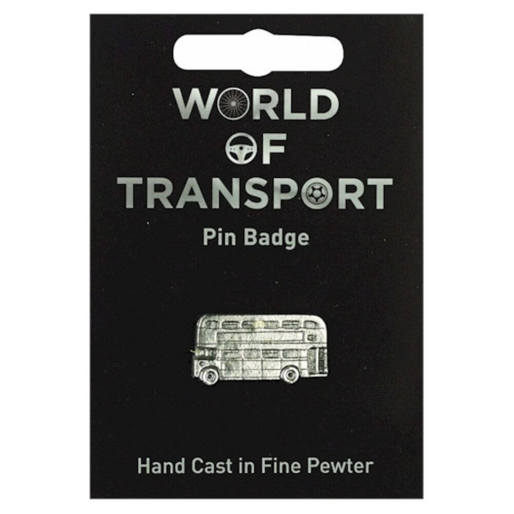 Double Decker Bus Fine Pewter Metal Pin Badge