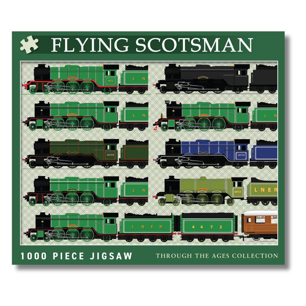 Front of box from Flying Scotsman Steam Train 1000 Piece Jigsaw Puzzle