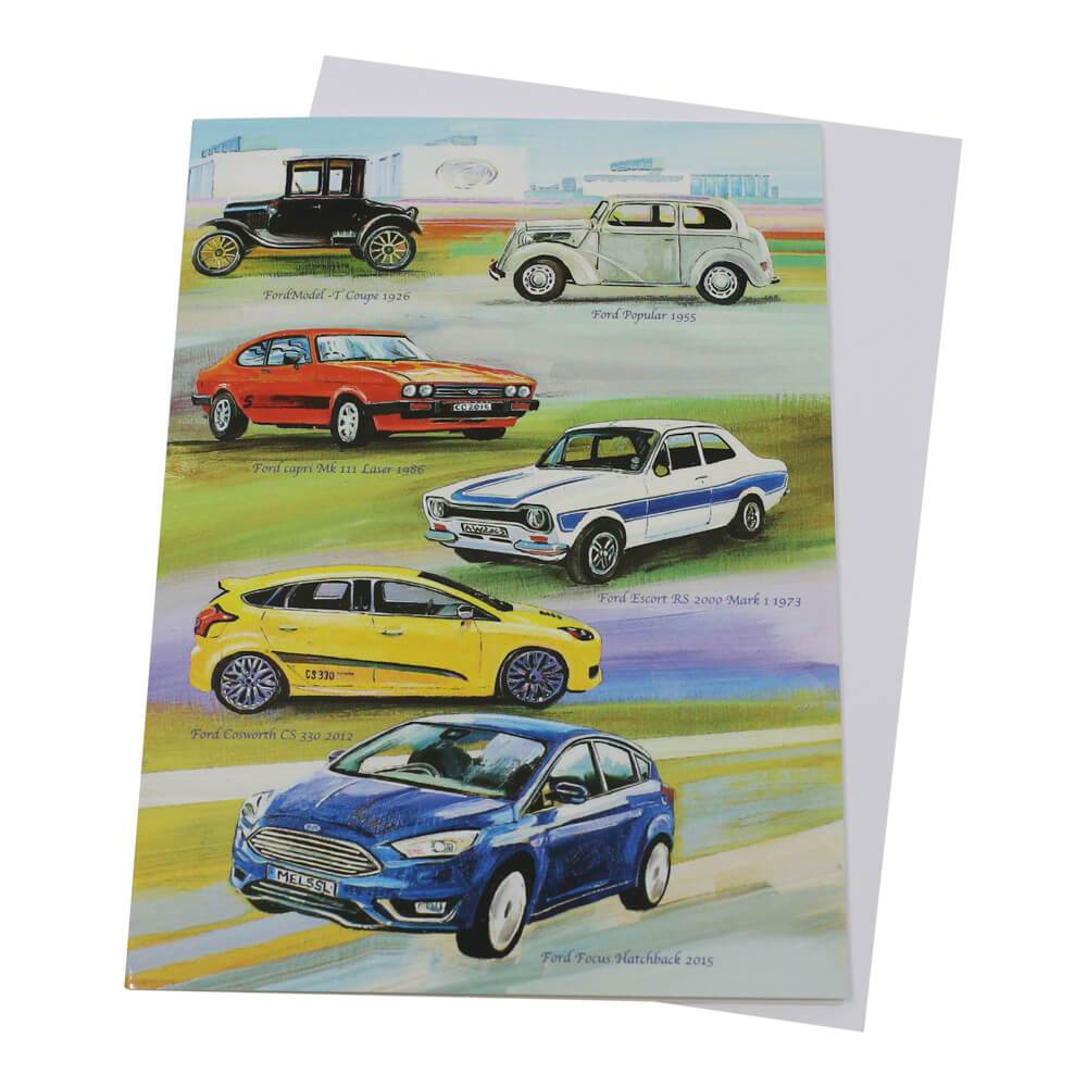Ford First Card Ford Cars Classic to Modern Birthday Card | FREE UK DELIVERY
