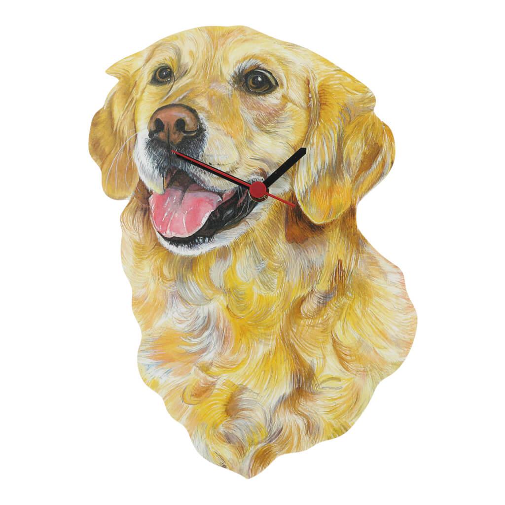 Goldie Golden Retriever Dog Clock Handmade Wooden Wall