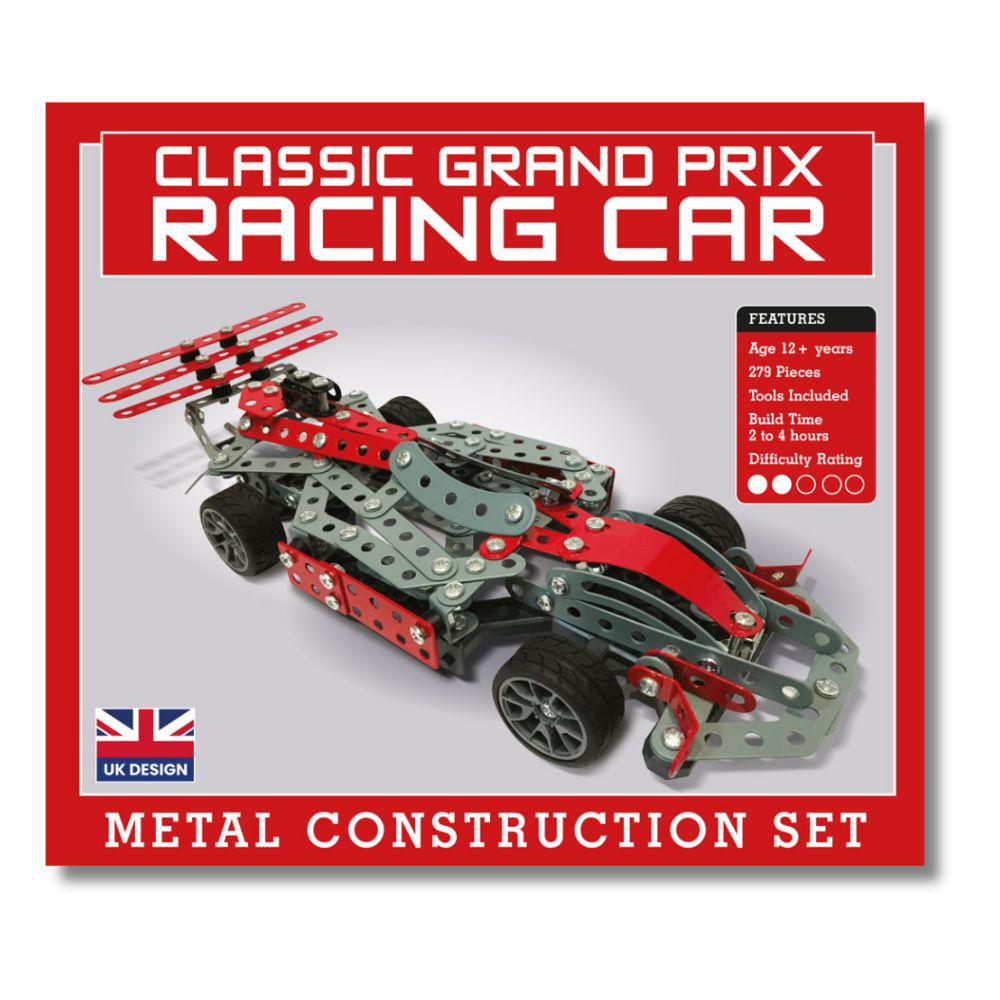 Front of the box for the gift Grand Prix Racing Car Metal Mechanical Model Construction Kit Set