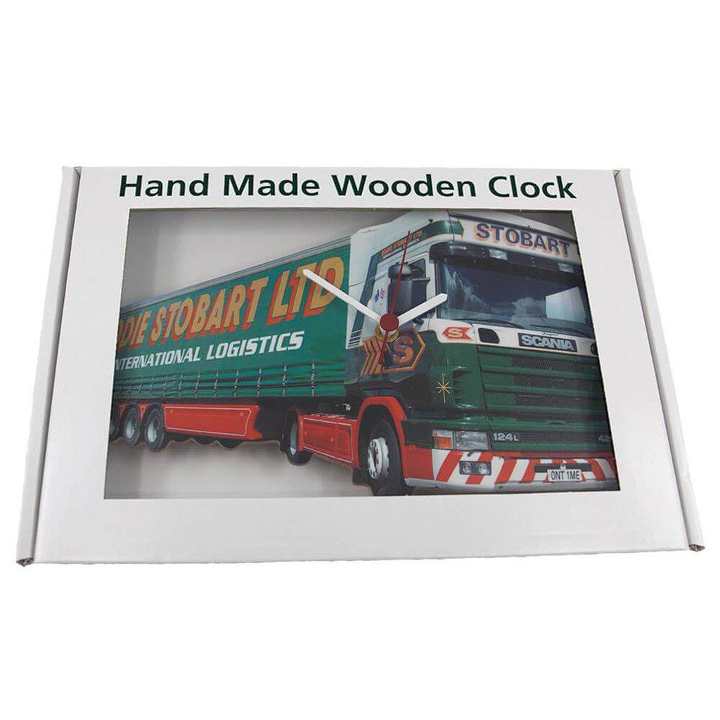 Green Eddie Stobart Truck Wooden Wall Clock