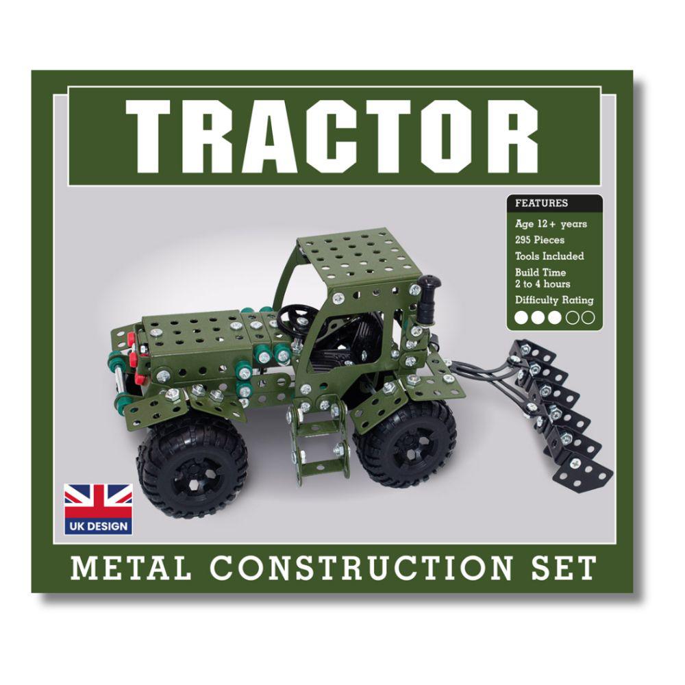 Front of box for Green Farm Tractor Metal Mechanical Model Construction Kit Set Gift