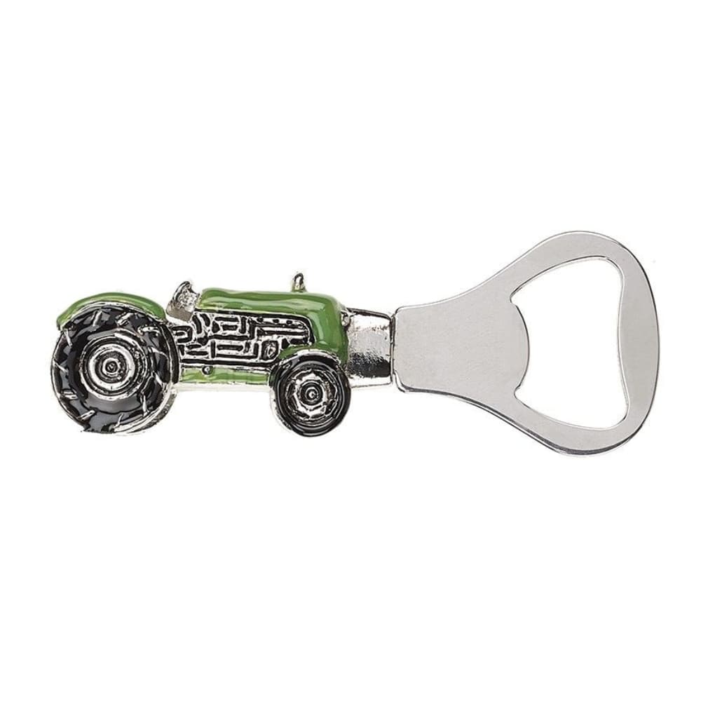 green tractor metal bottle opener gift