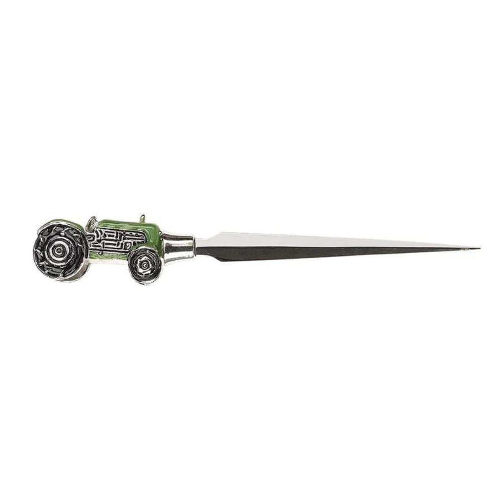 Green tractor letter opener gift