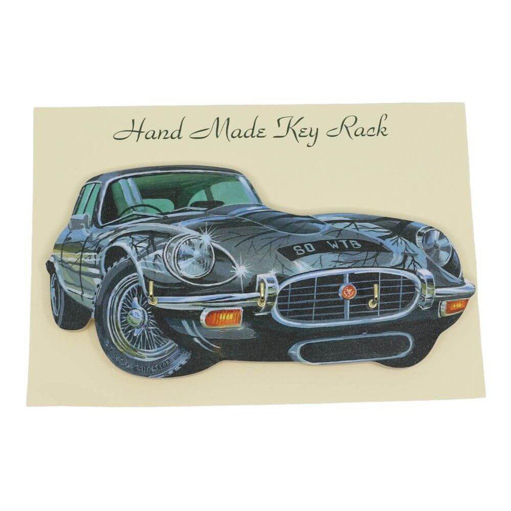 Jaguar E-Type Black Handmade Key Rack 3 Hooks