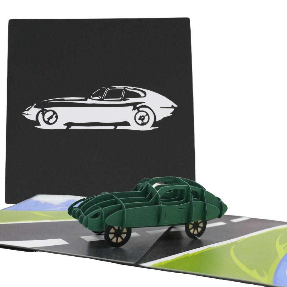 Jaguar E-Type Classic 3D Pop Up Birthday Christmas Greetings Card