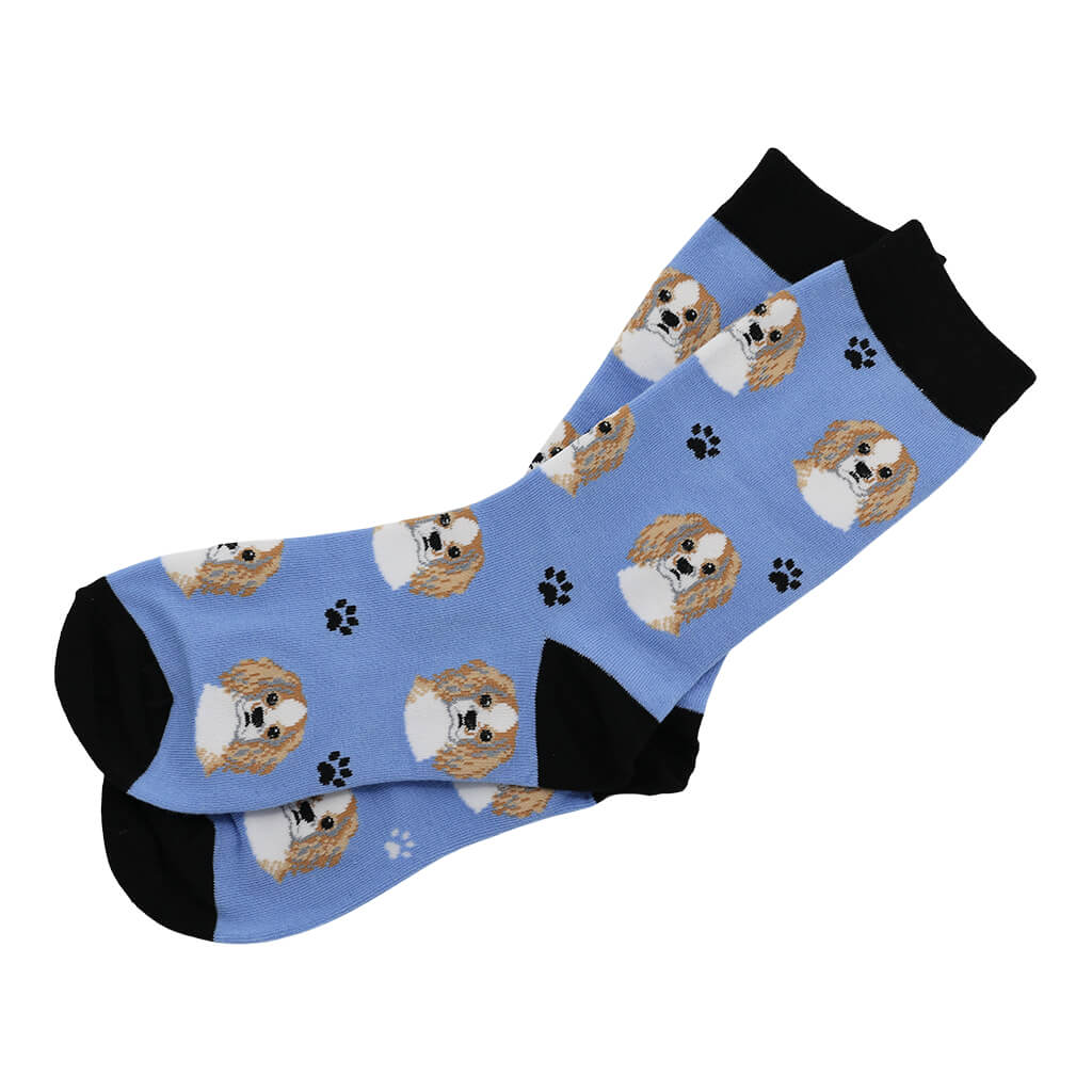 Pair of Cavalier King Charles Spaniel Dog Lover Socks Ideal Gift