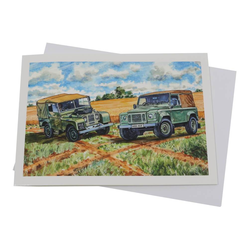 Land Rover Series 1 and Defender 90 Birthday Card