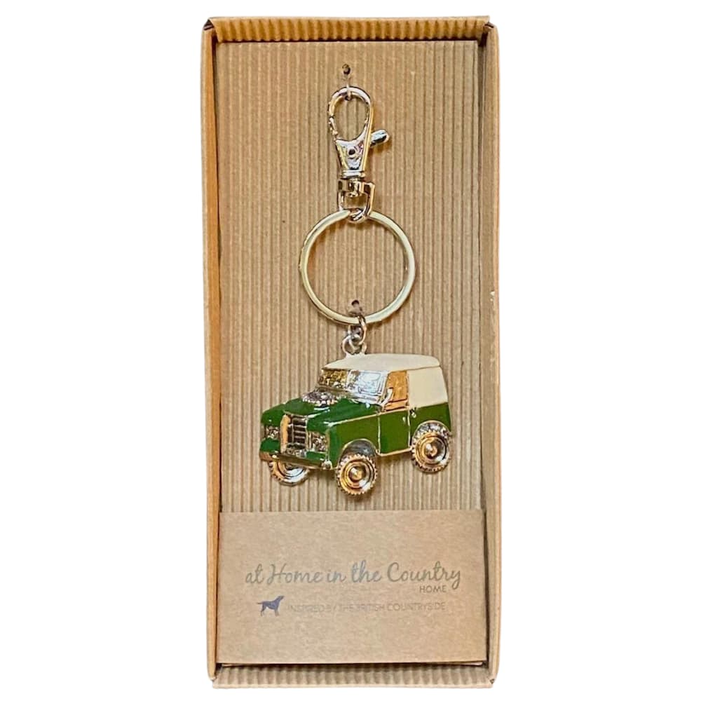 Land rover series 3 style enamelled metal keyring in gift box