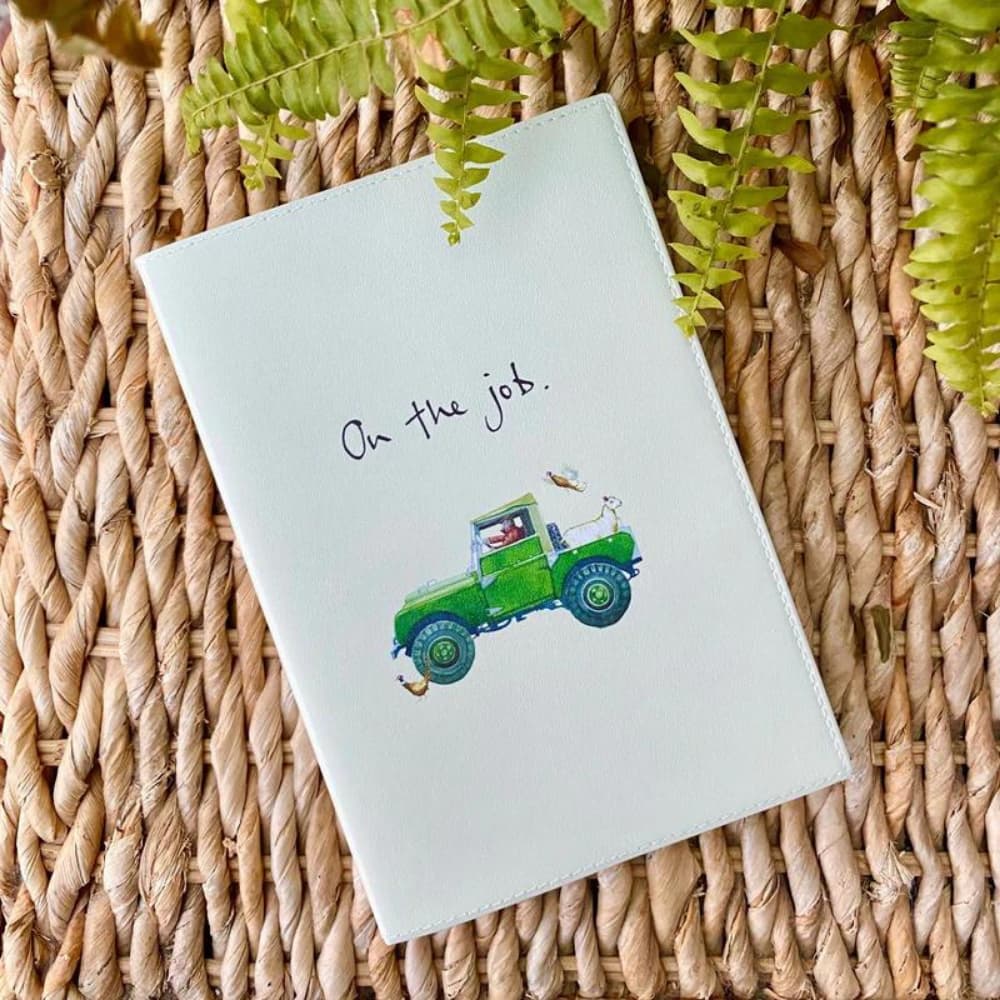 Land Rover Style Illustration Notebook on white background