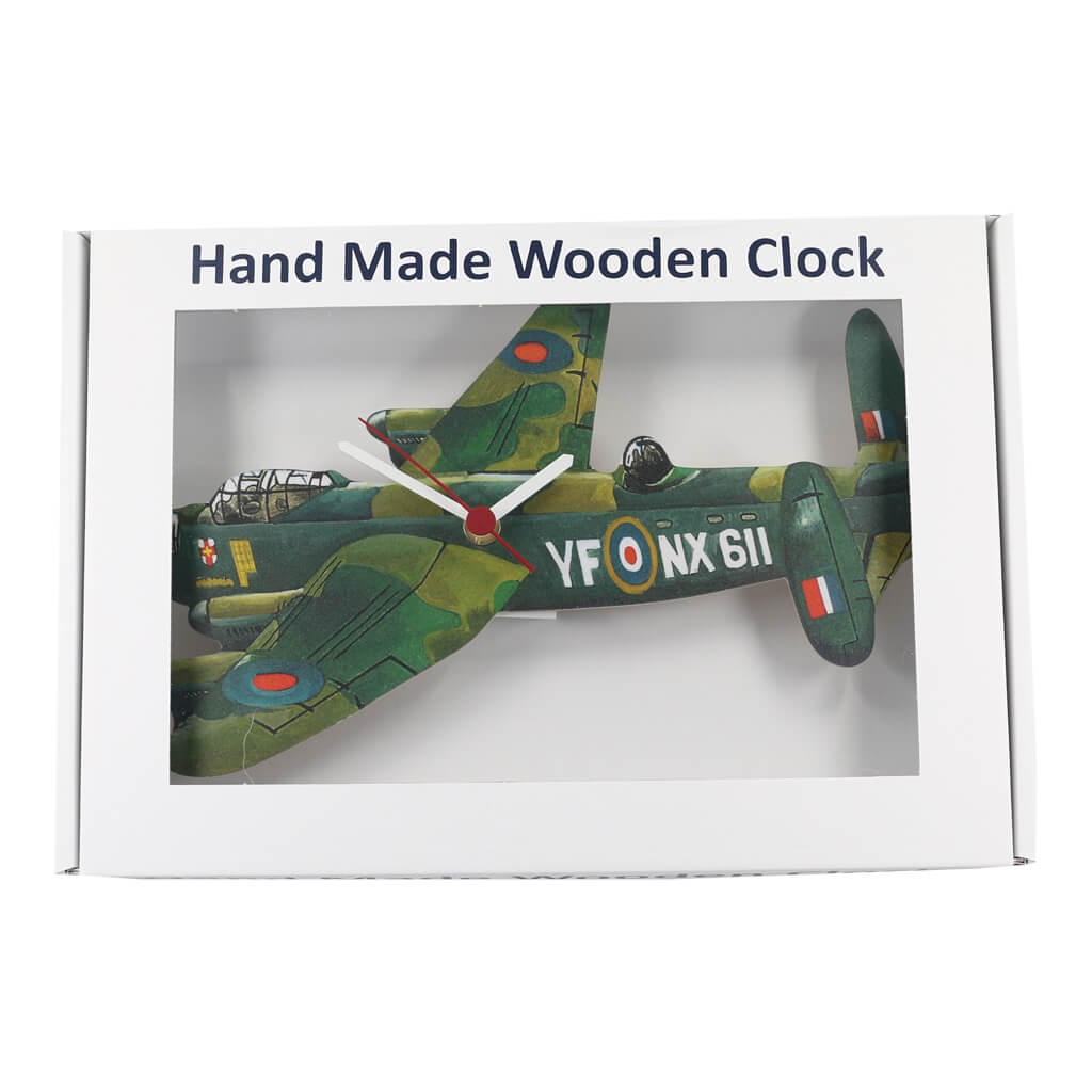 Lincoln Bomber Clock Handmade Wooden Wall Clock in Gift Presentation Box