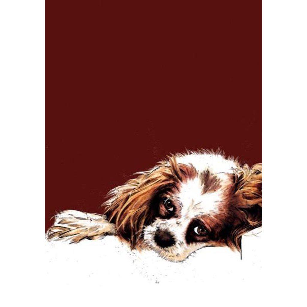 Meg The Spaniel Dog Art Greetings Card For All Occasions-Gifts Made Easy