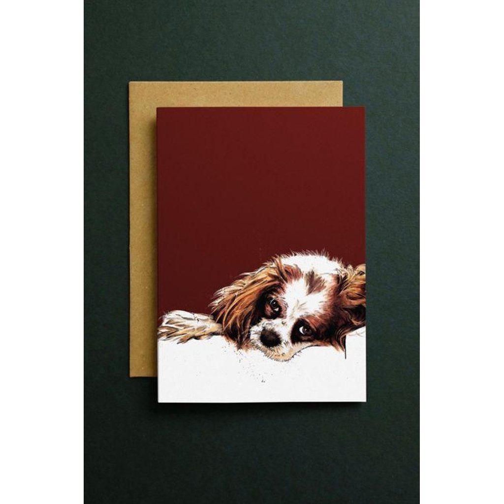 Meg The Spaniel Dog Art Greetings Card For All Occasions-Gifts Made Easy