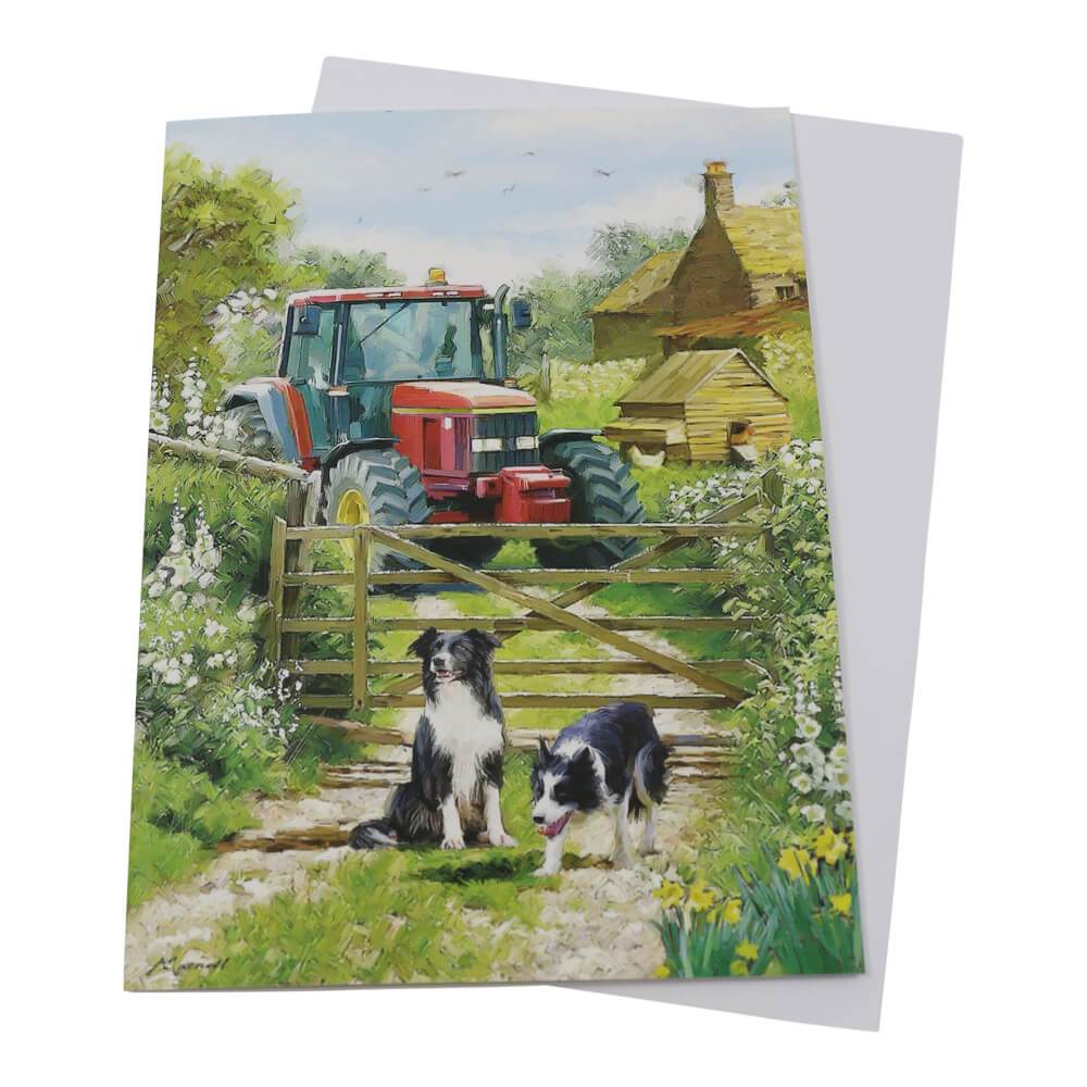 Modern Red Tractor Birthday Card