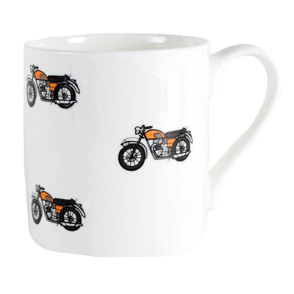 Classic Motorbike Illustration Fine Bone China Mug