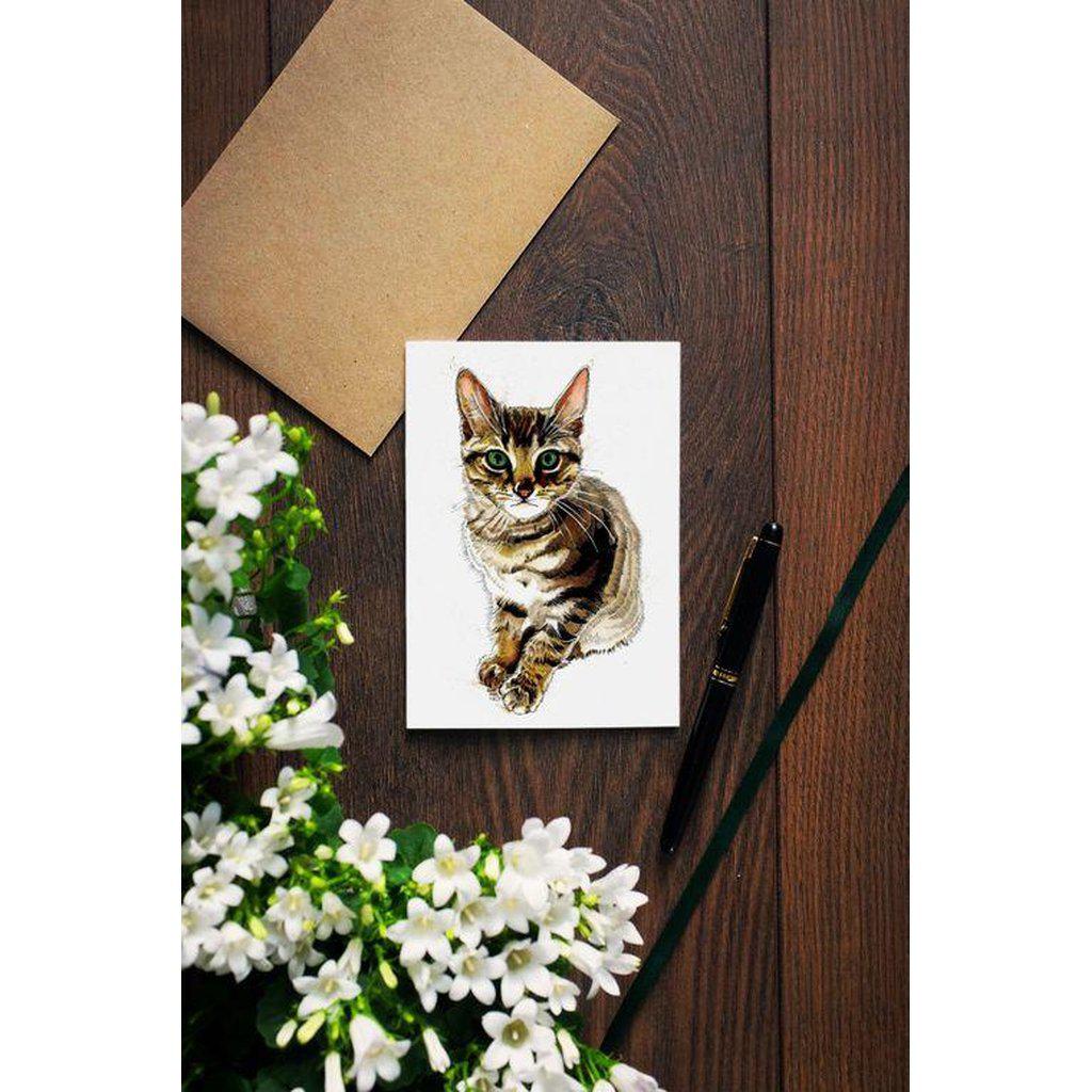 Muskle The Kitten Cat Lovers Greetings Card For All Occasions-Gifts Made Easy
