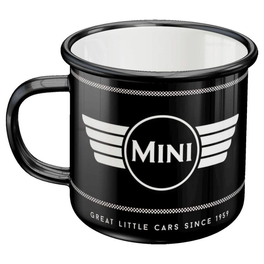 Mini Logo Black Enamel 360ml Tea Coffee Mug