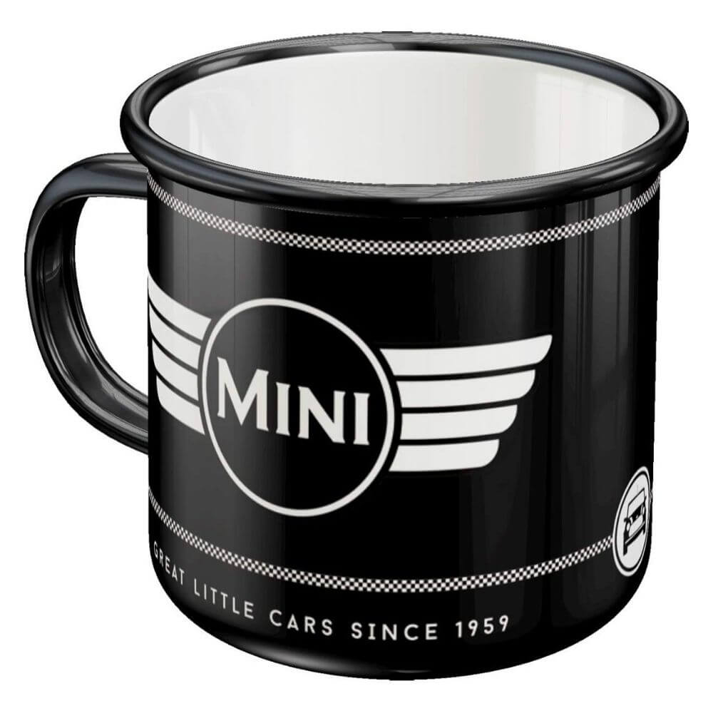 Mini Logo Black Enamel 360ml Tea Coffee Mug