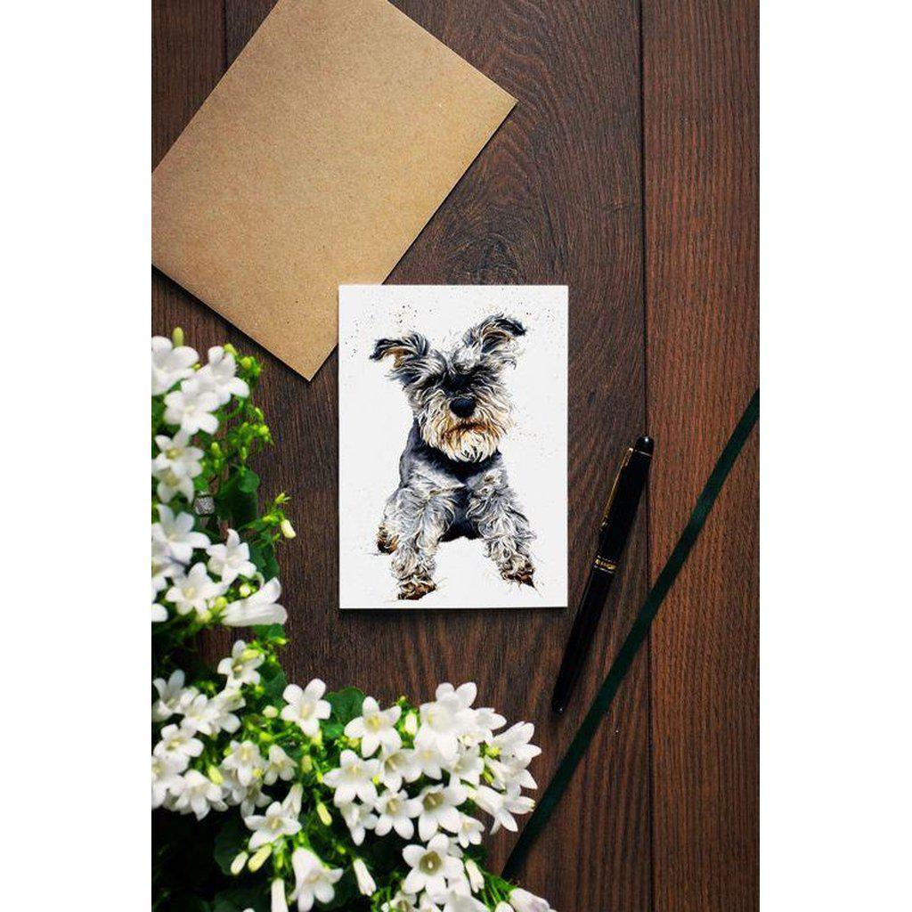 Ollie The Schnauzer Dog Greetings Card For All Occasions-Gifts Made Easy