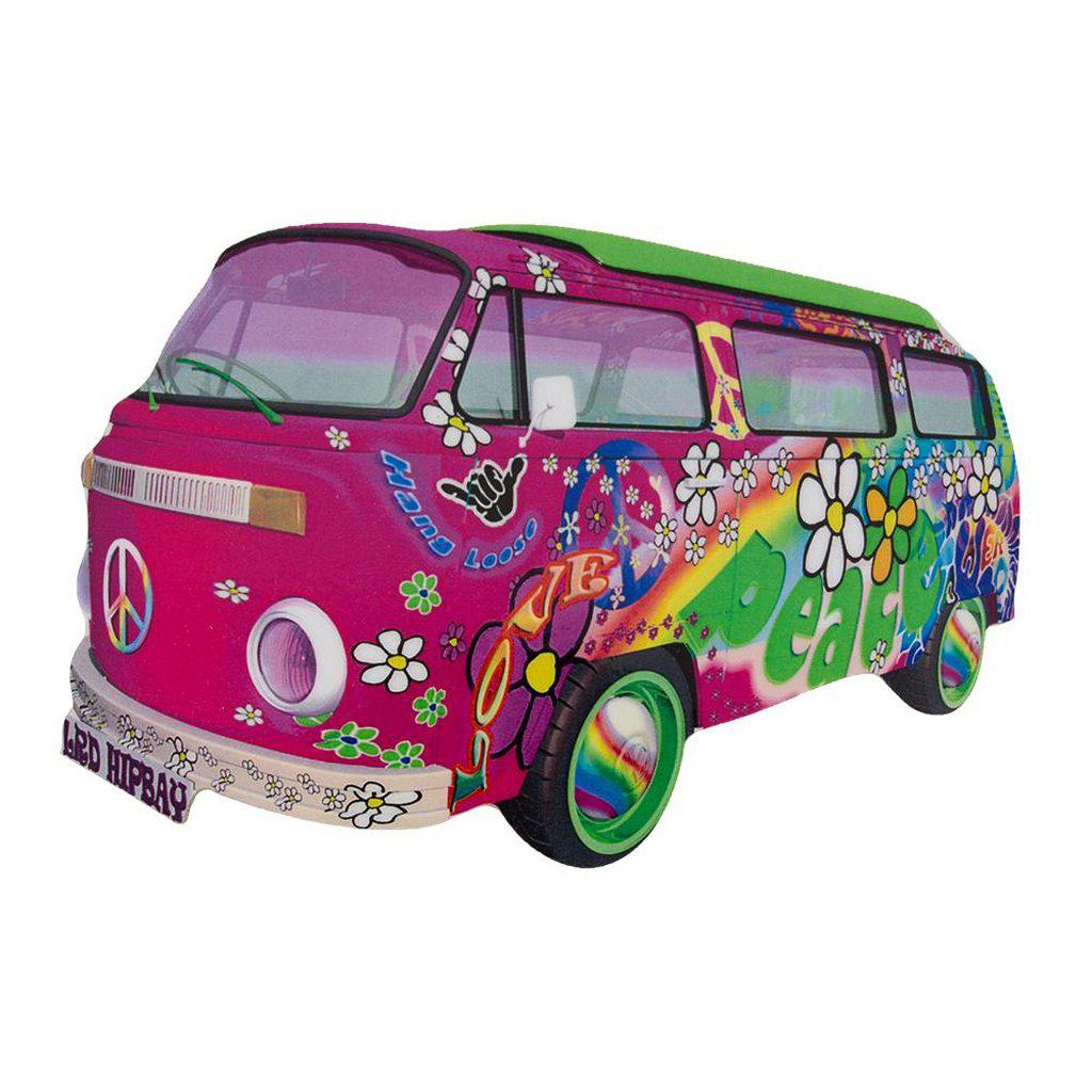 Pink Peace VW Campervan Wooden Jumbo Fridge Magnet