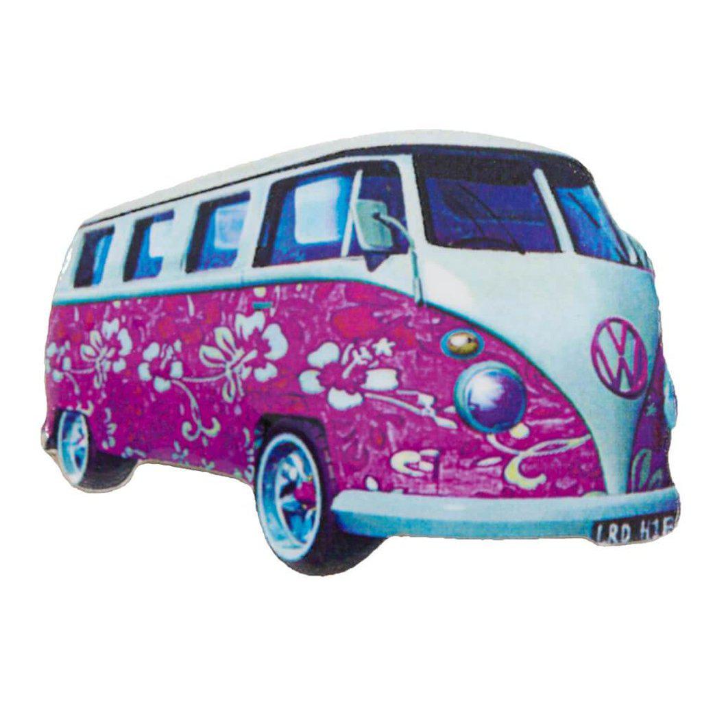 Pink Hippy Splitscreen Campervan Mini Wooden Fridge Magnet