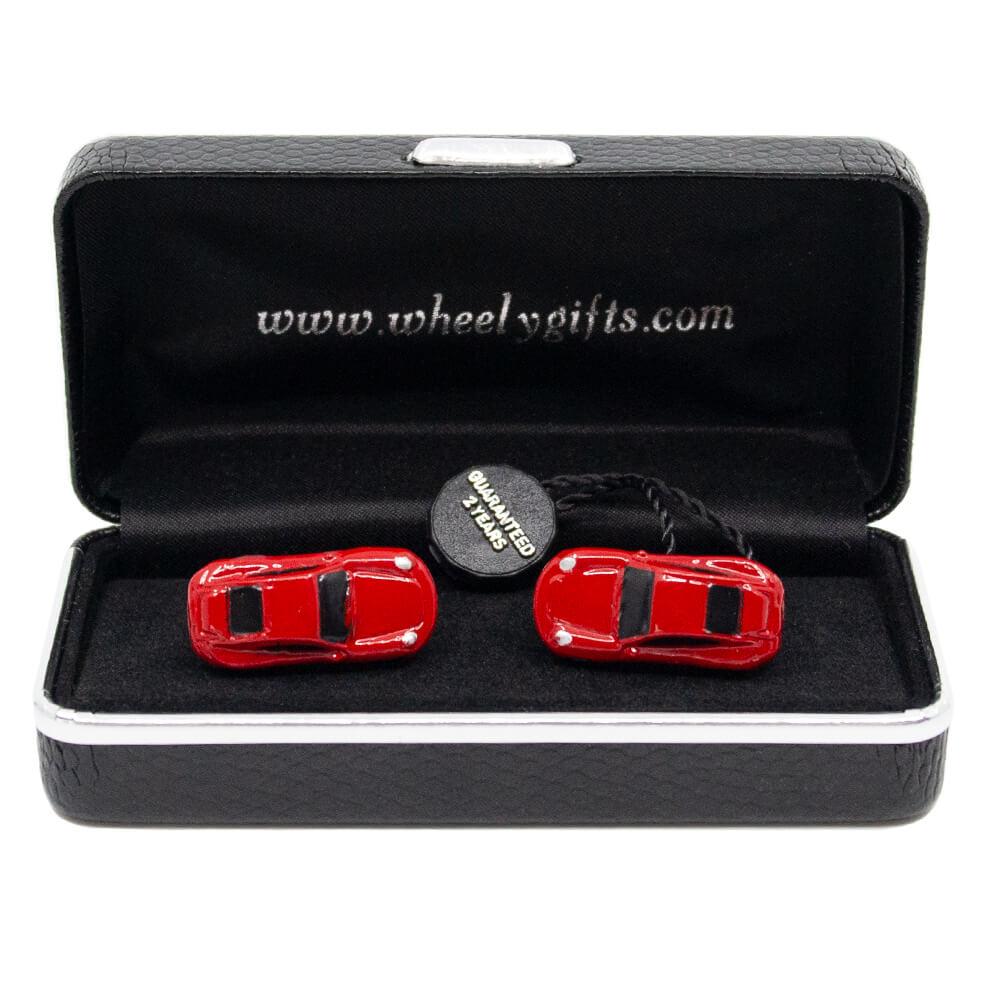Porsche 911 Sports Car Cufflinks in Red Gifts Presents