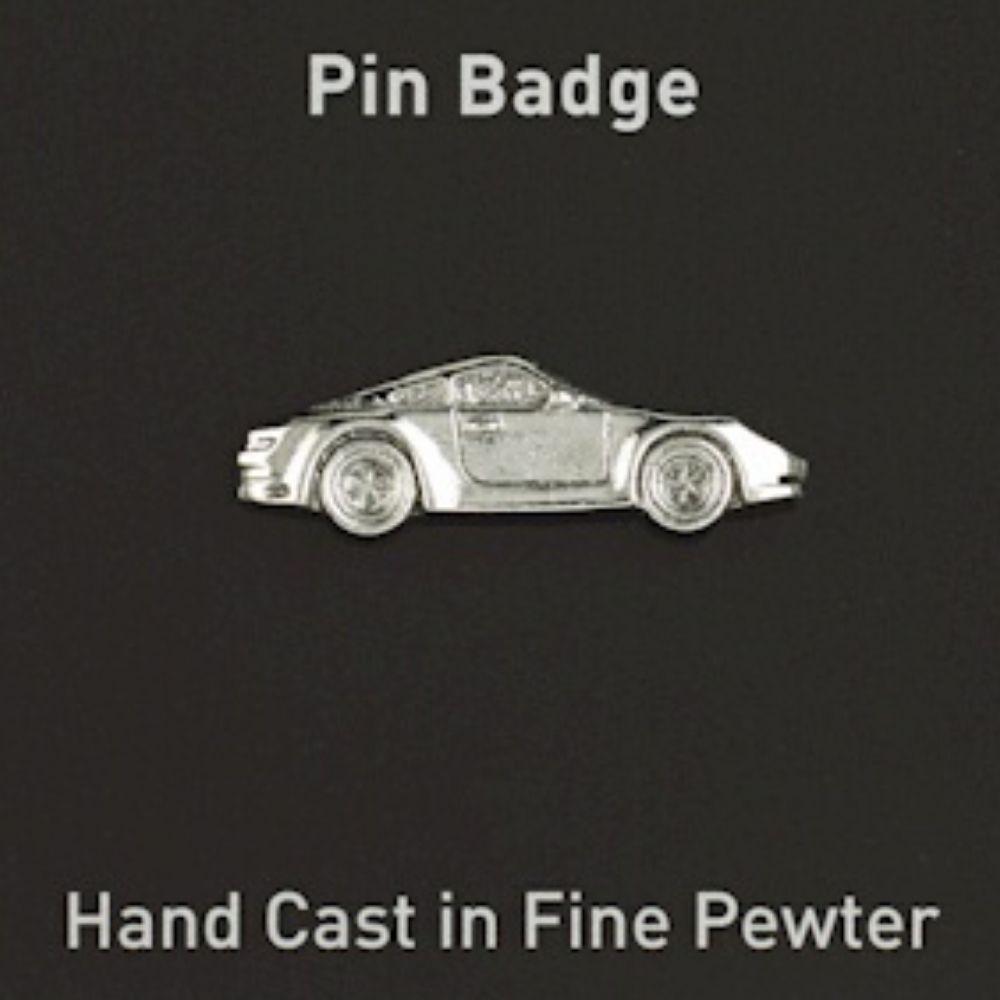 Porsche Style Sports Car Pewter Pin Badge