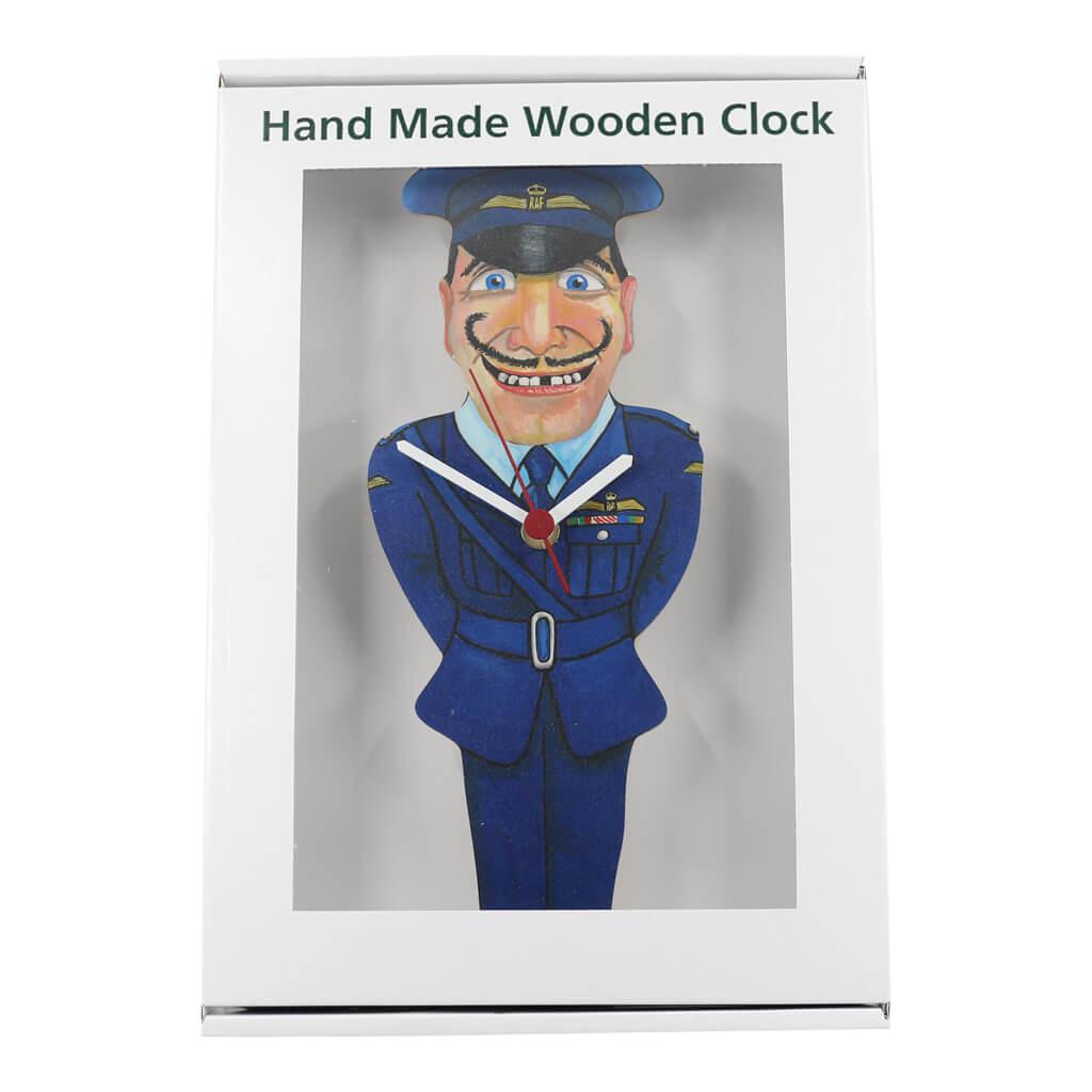 RAF Flying Officer Clock Handmade Wooden Wall Clock in Gift Presentation Box