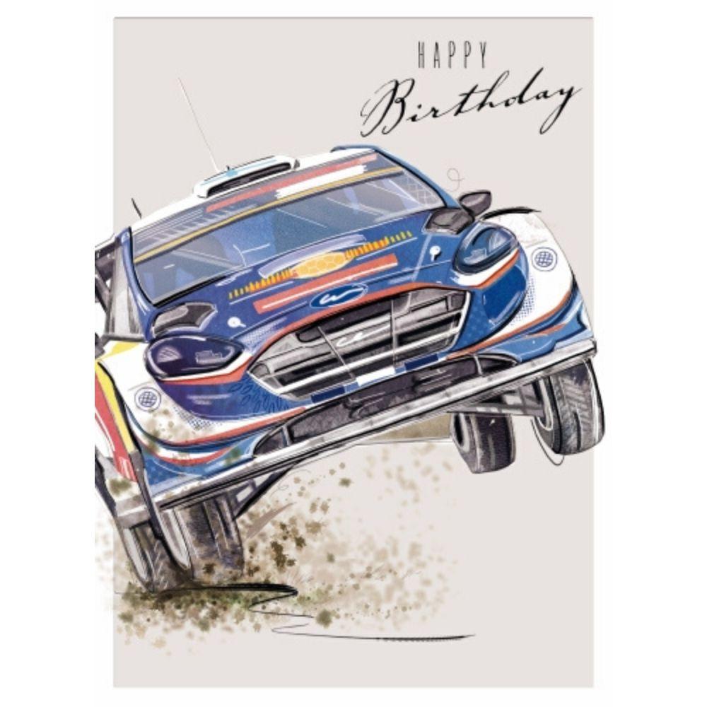 Happy Car Rally Rally Car Style Birthday Card | FREE UK DELIVERY
