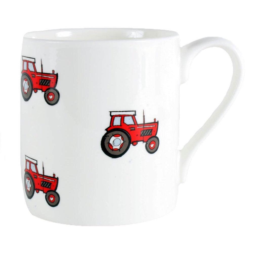 Red Farm Tractor Illustration Fine Bone China Mug