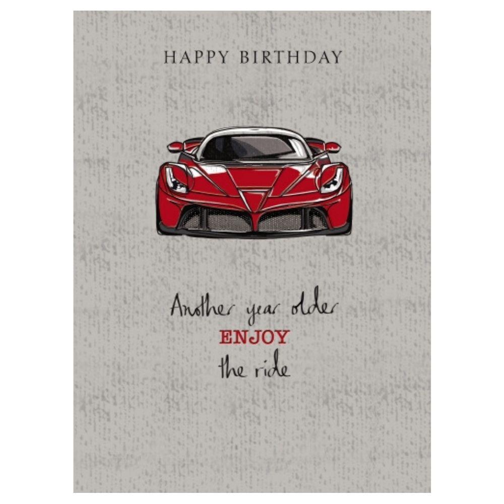 Red Super Car Birthday Card